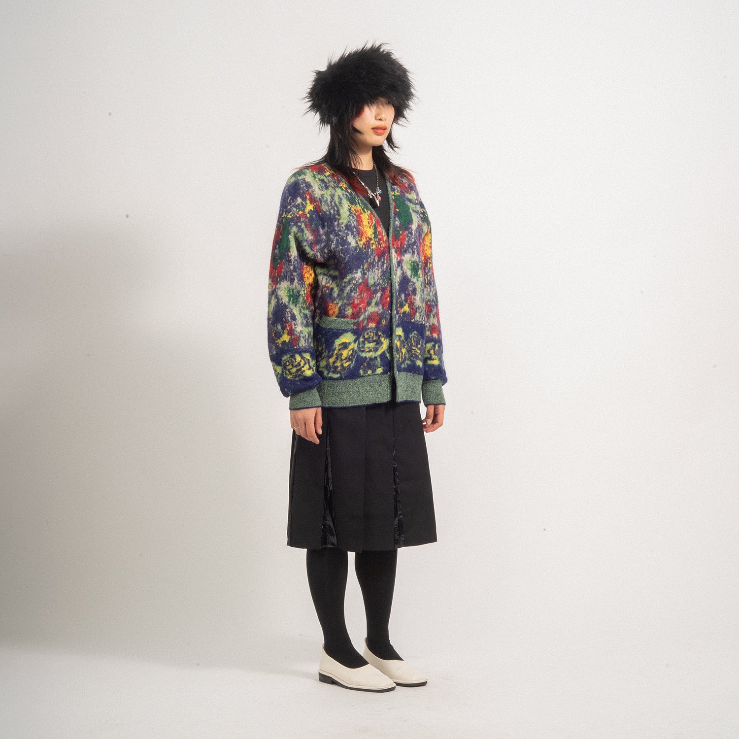 TOGA VIRILIS] JACQUARD KNIT CARDIGAN TV32-XO305-E _ NAVY