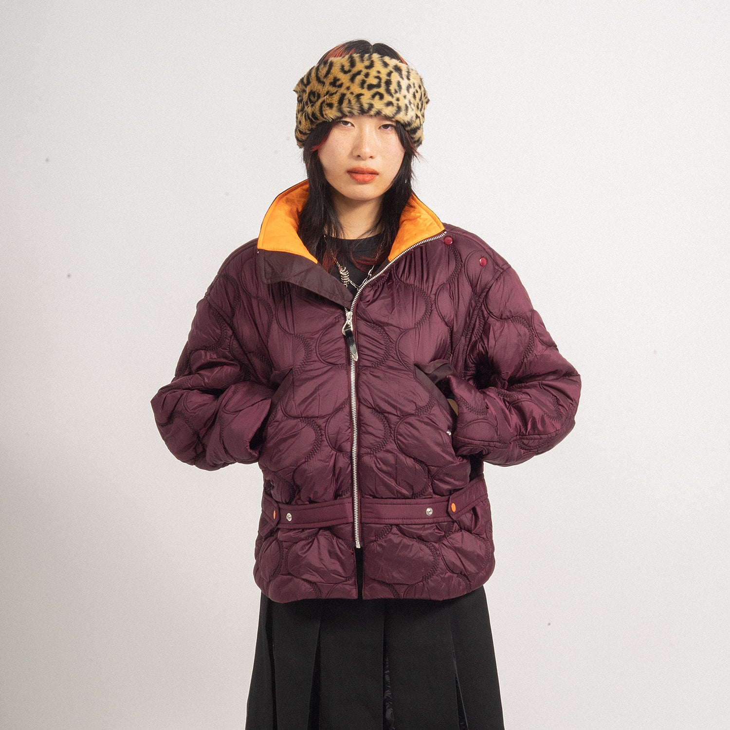 TOGA PULLA] TAFFETA QUILTING BLOUSON TP32-FC218-E _ DARK RED