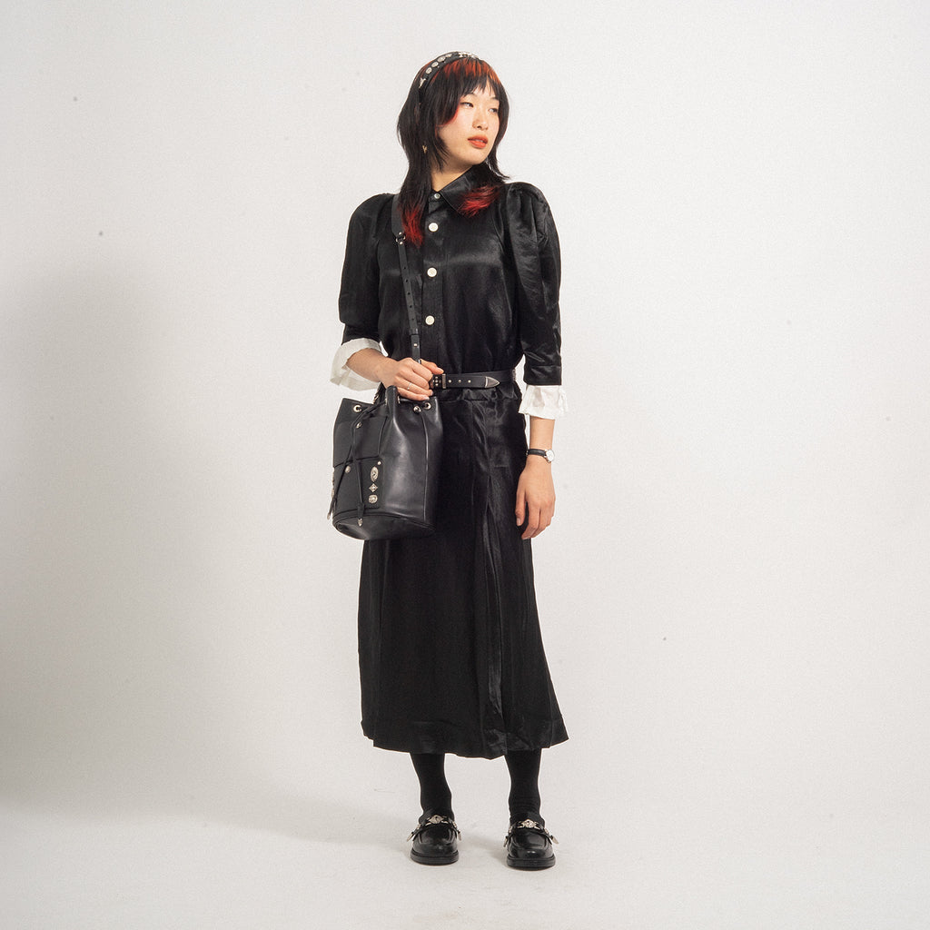 [TOGA PULLA] SATIN DRESS TP32-FH209-E _ BLACK