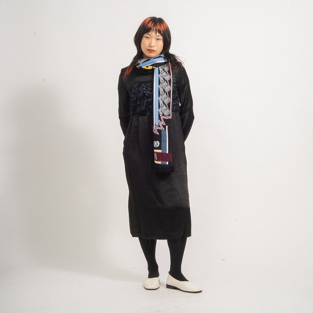 [TOGA PULLA] CRUSH SATIN DRESS TP32-FH221-E _ BLACK