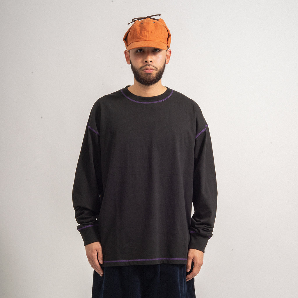 [MERELY MADE] CASUAL LONG SLEEVE T-SHIRTS _ BLACK
