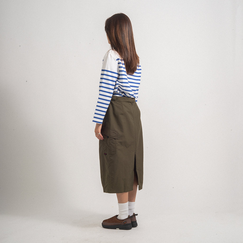 [GRAMICCI] NYLON TUSSAH CONVERTIBLE APRON DRESS _ DEEP OLIVE