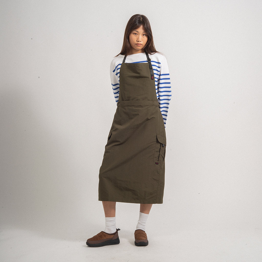 [GRAMICCI] NYLON TUSSAH CONVERTIBLE APRON DRESS _ DEEP OLIVE