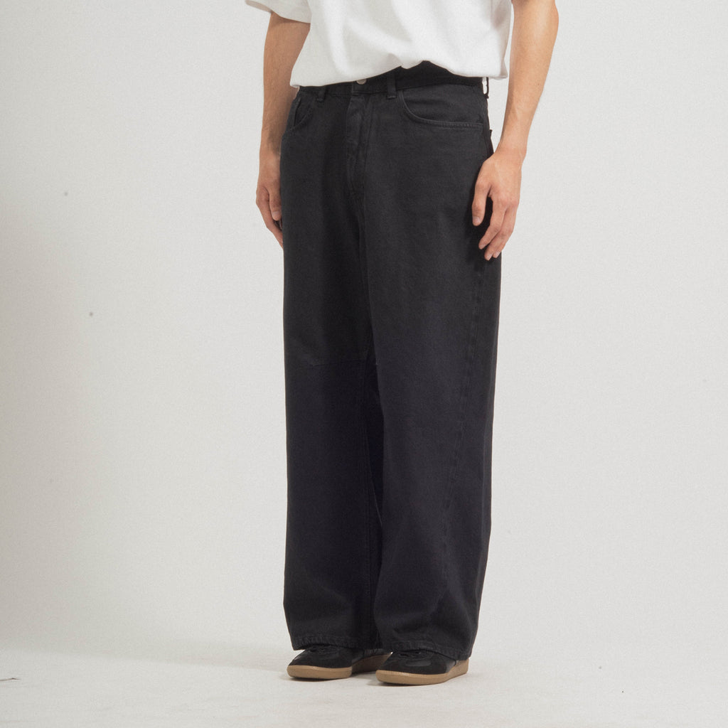 [999HUMANITY] CURVED SULFUR DYED DENIM _ DYED CHARCOAL