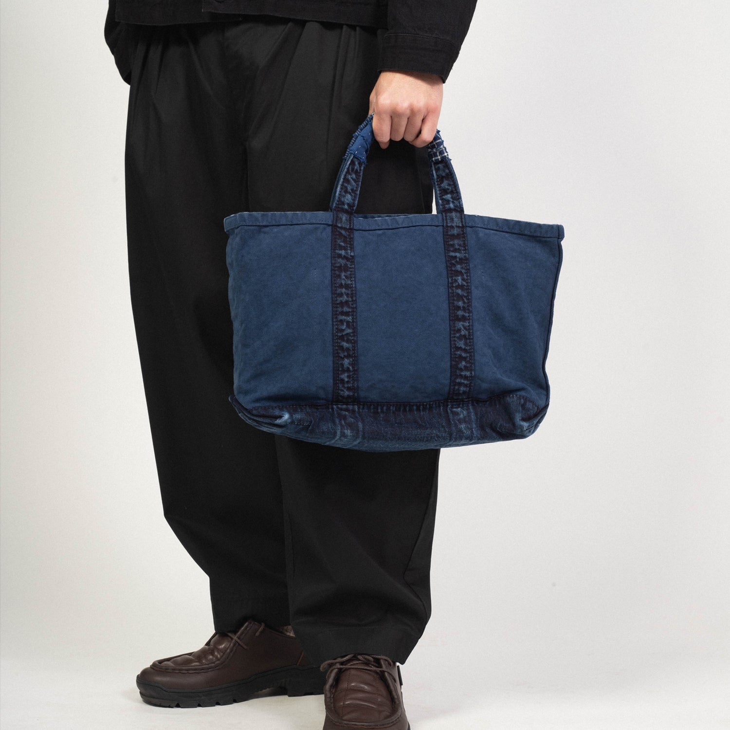 [PORTER CLASSIC] VINTAGE TRAVELER TOTE BAG CANVAS _ BLUE