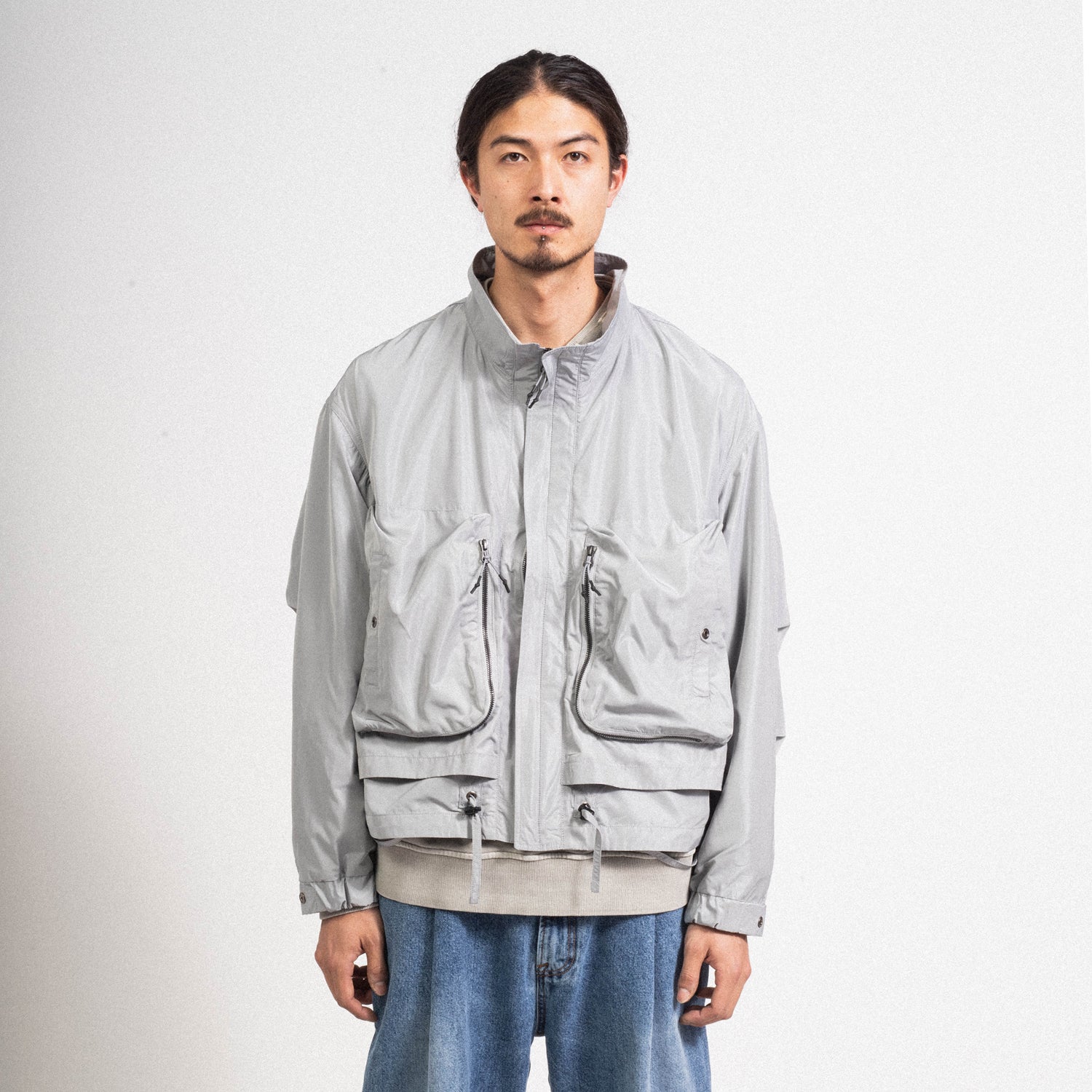 [UNAFFECTED] LAYERED BLOUSON _ L.GREY