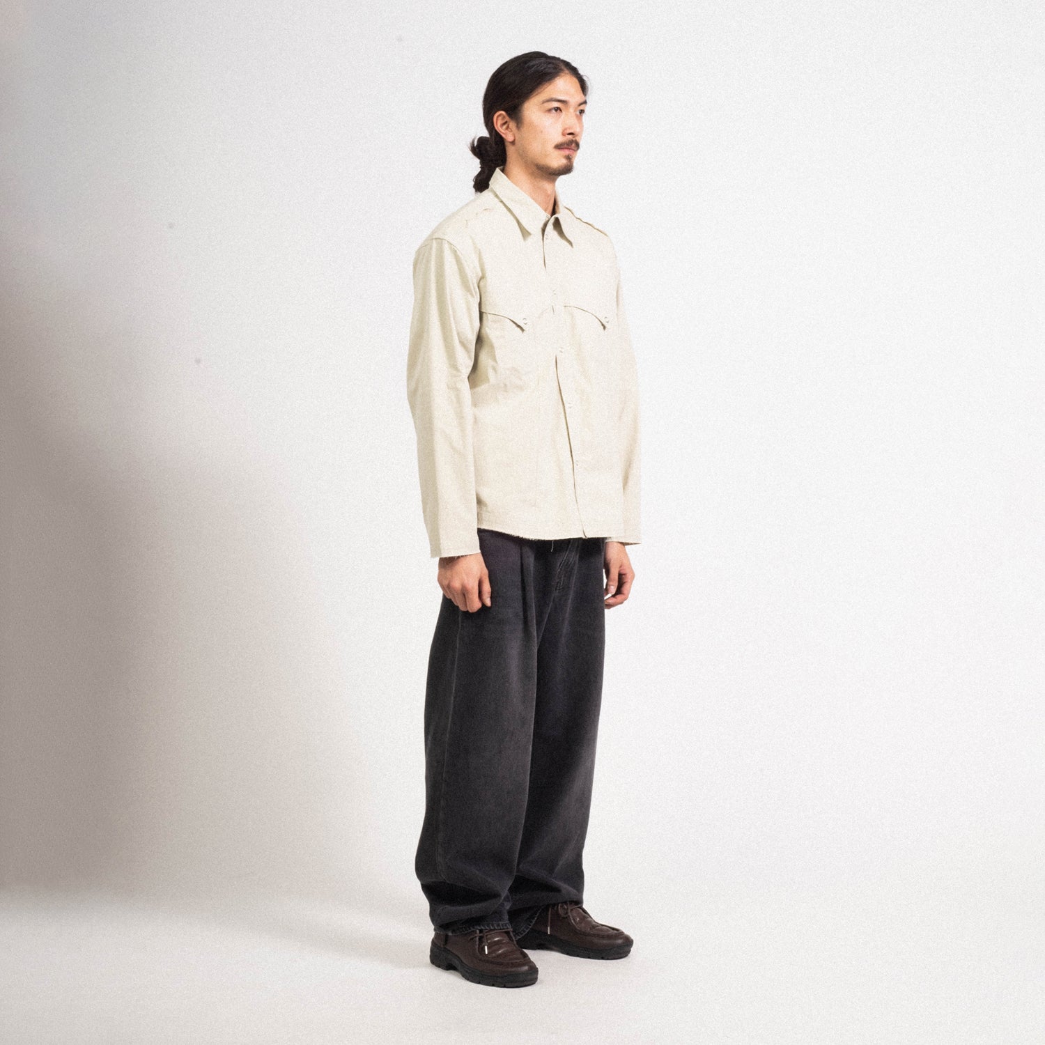 [UNAFFECTED] CROPPED WESTERN SHIRT  _ SAND