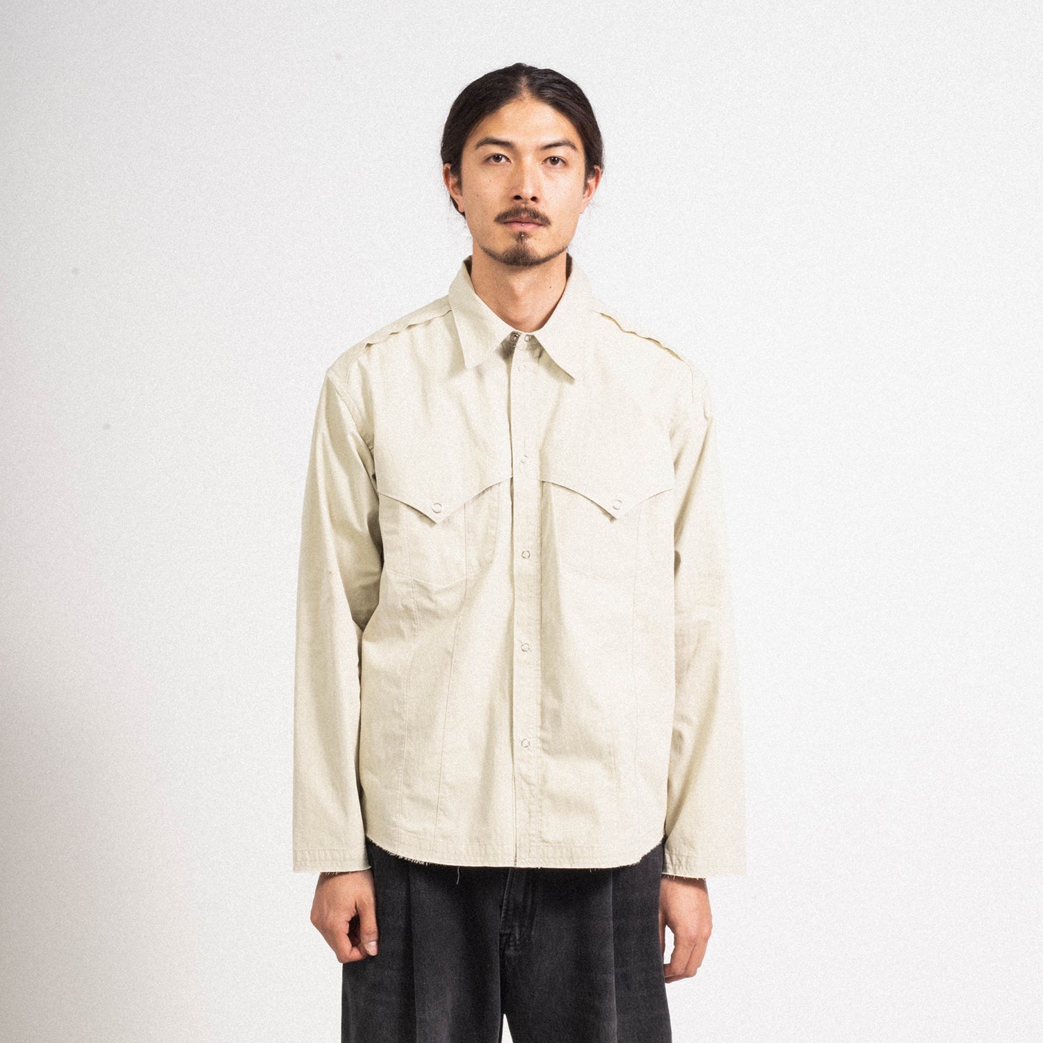 [UNAFFECTED] CROPPED WESTERN SHIRT  _ SAND