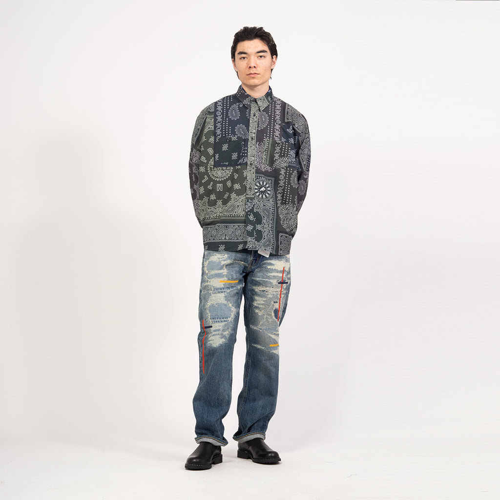 [FDMTL] PRINTED PATCHWORK SHIRT SH14 _ KHAKI