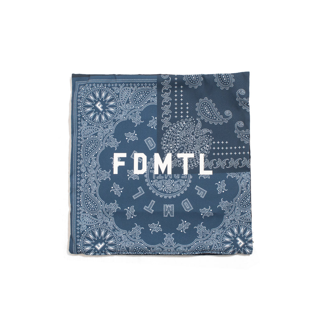 [FDMTL] PRINTED PATCHWORK CUSHION COVER ACC14 _ NAVY