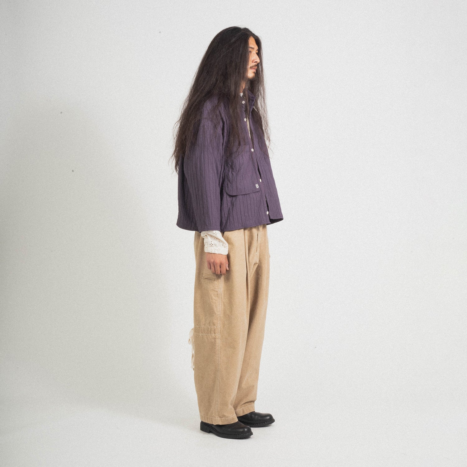 [MERELY MADE] QUILTED CROPPED SHIRTS _ PLUM VIOLET