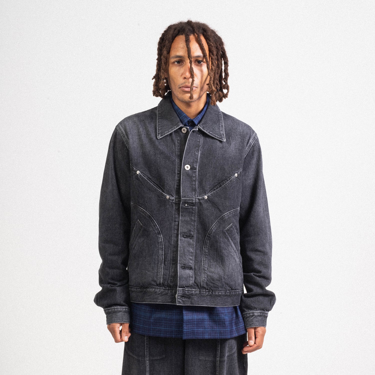 [SAGE NATION] DENIM JIJI JACKET _ BLACK WASH