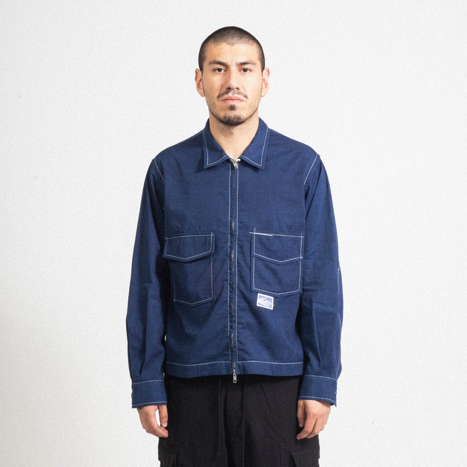 [STORY MFG] 555 SHACKET _ INDIGO WONKY-WEAR