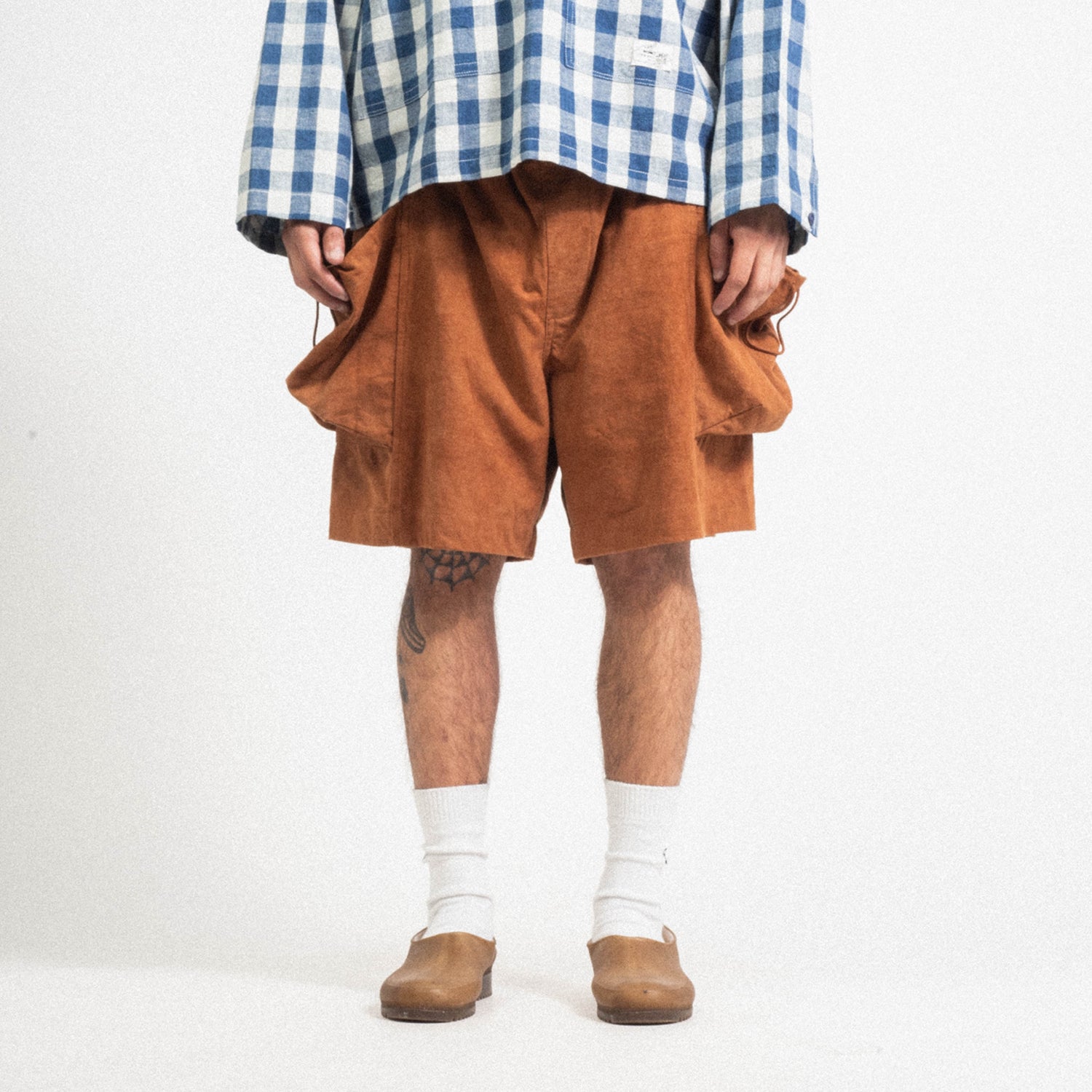 [STORY MFG] SALT SHORTS _ BARK BROWN SLUB