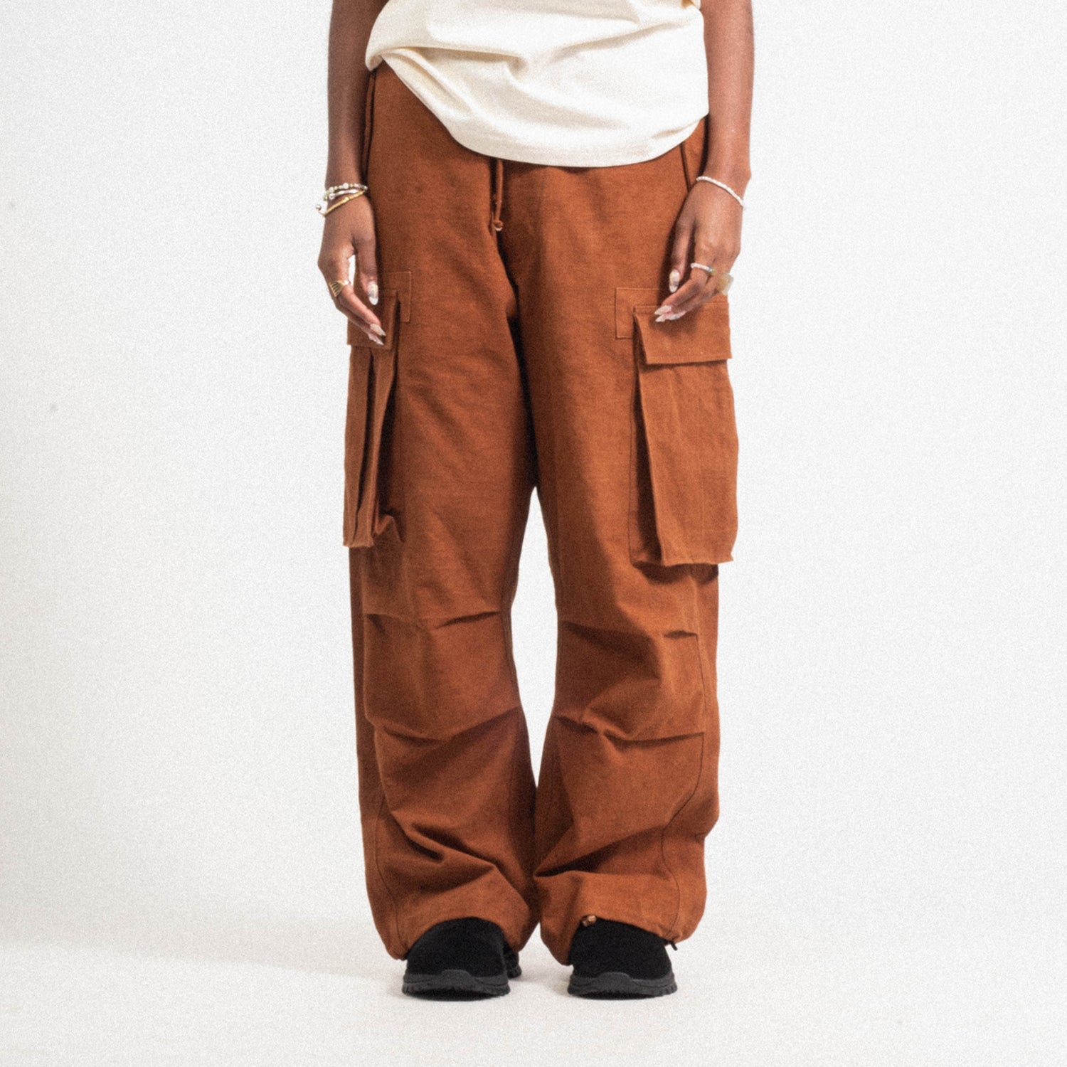 [STORY MFG] PEACE PANTS _ BARK BROWN SLUB