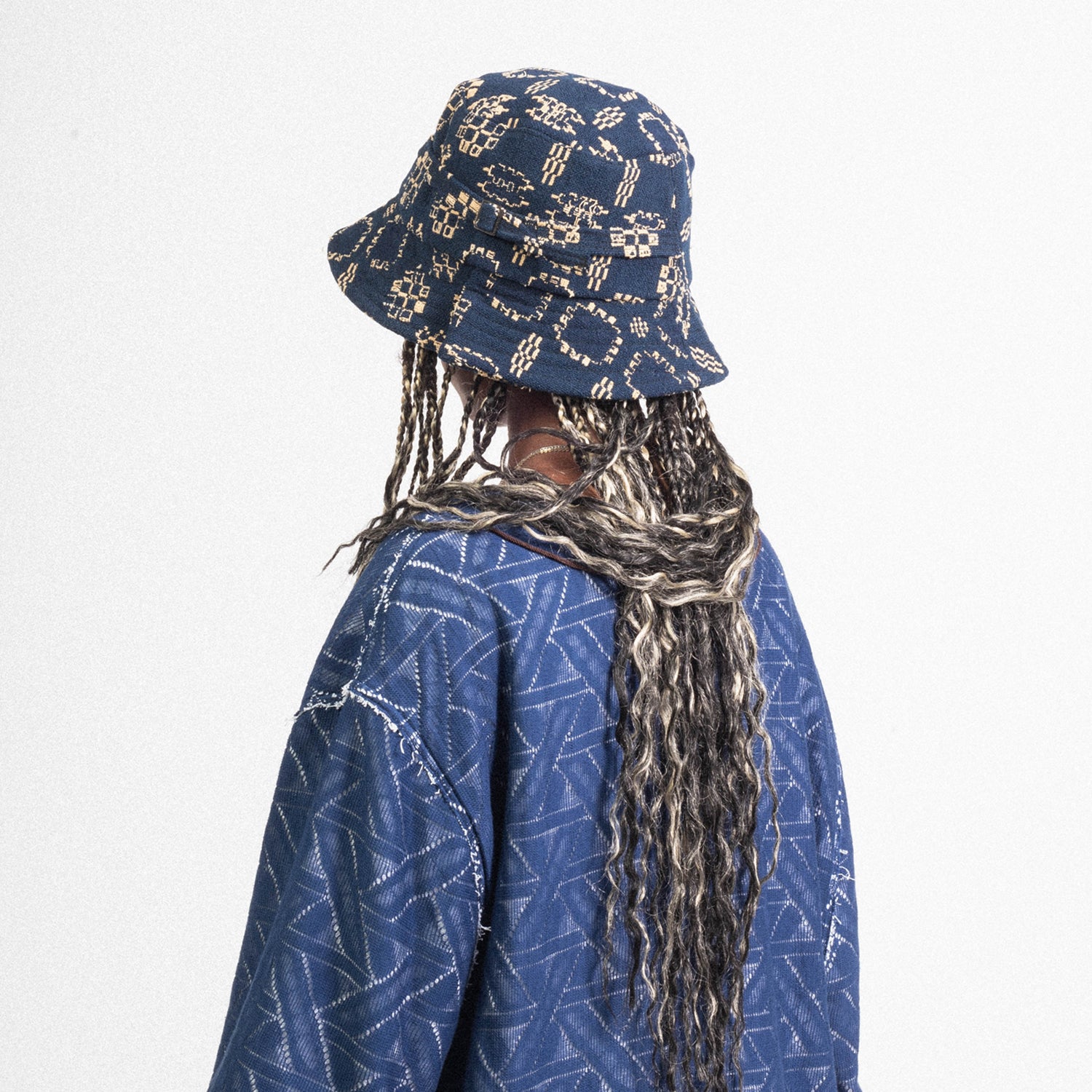 [LEH] 1009 BAND BUCKET HAT _ INDIGO JACQUARD 2