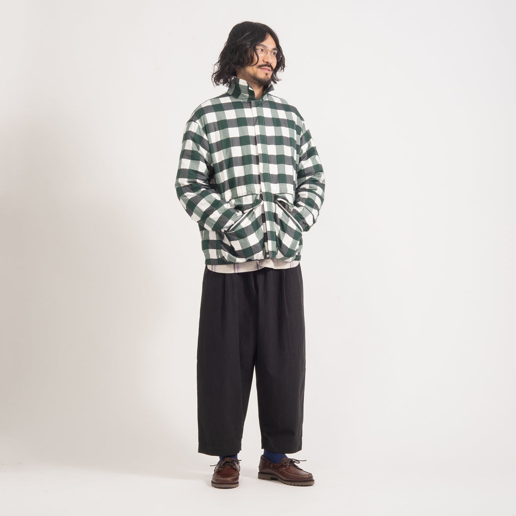 [UNUSED]  GINGHAM CHECKED JACKET US2334 _ GREEN X WHITE