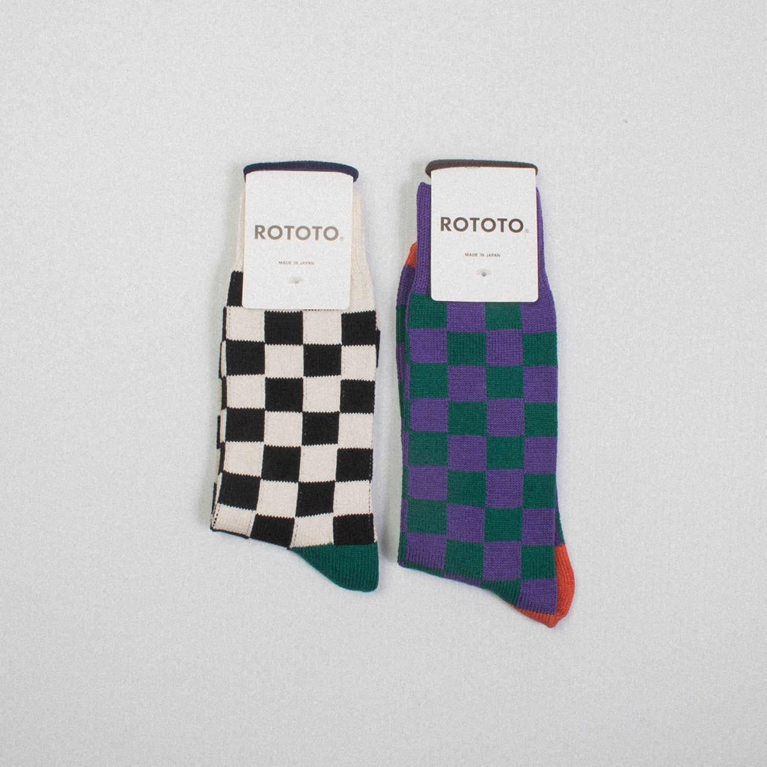 [ROTOTO] R1495 CHECKERBOAD CREW SOCKS