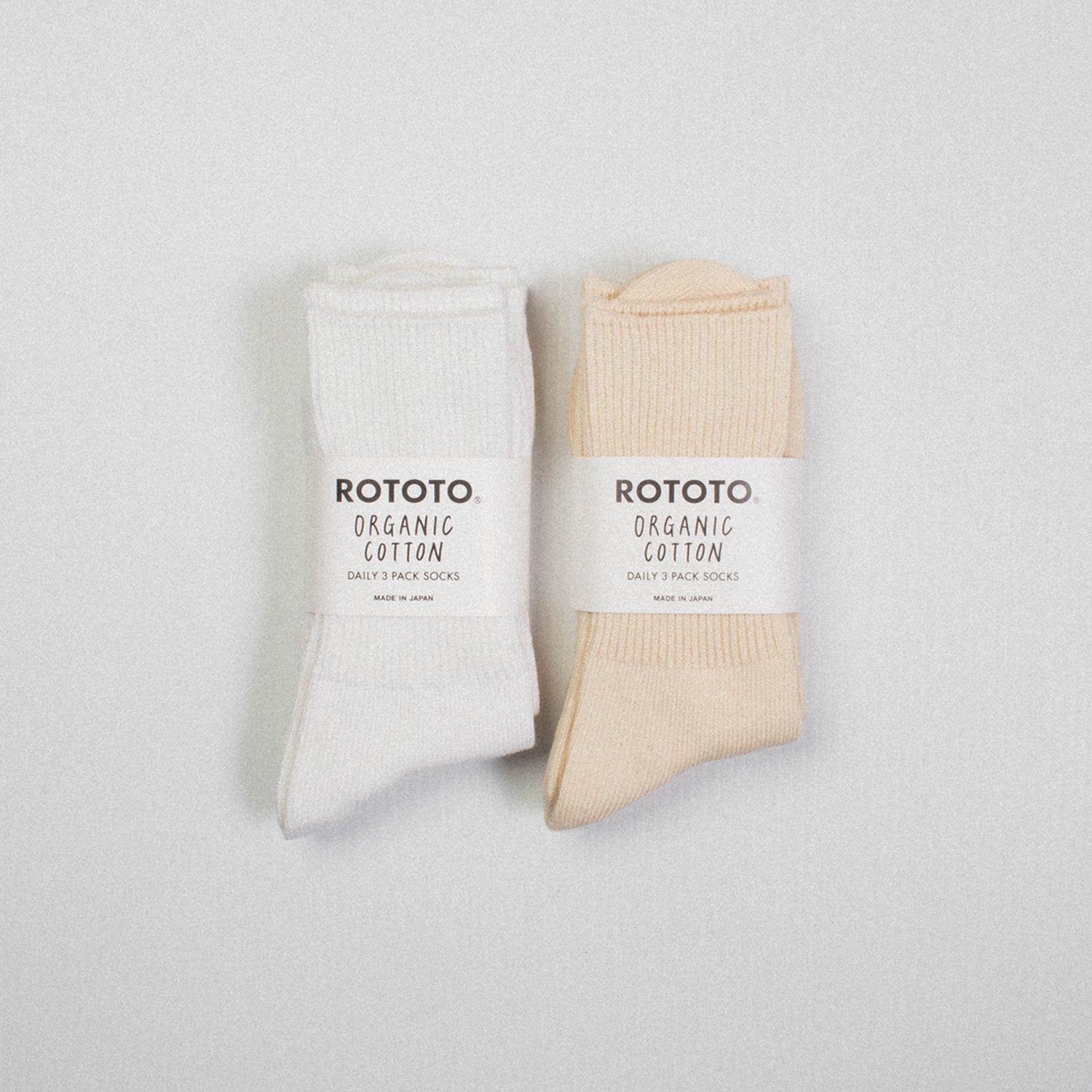 [ROTOTO] R1427 ORGANIC DAILY 3 PACK RIBBED _ ECRU