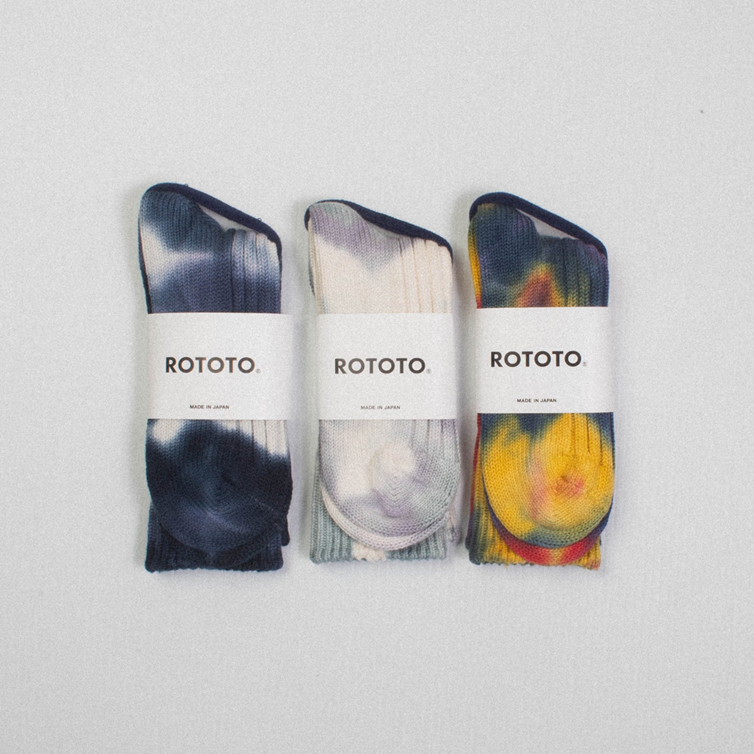 [ROTOTO] R1415 CHUNKY RIBBED CREW SOCKS"TIE DYE