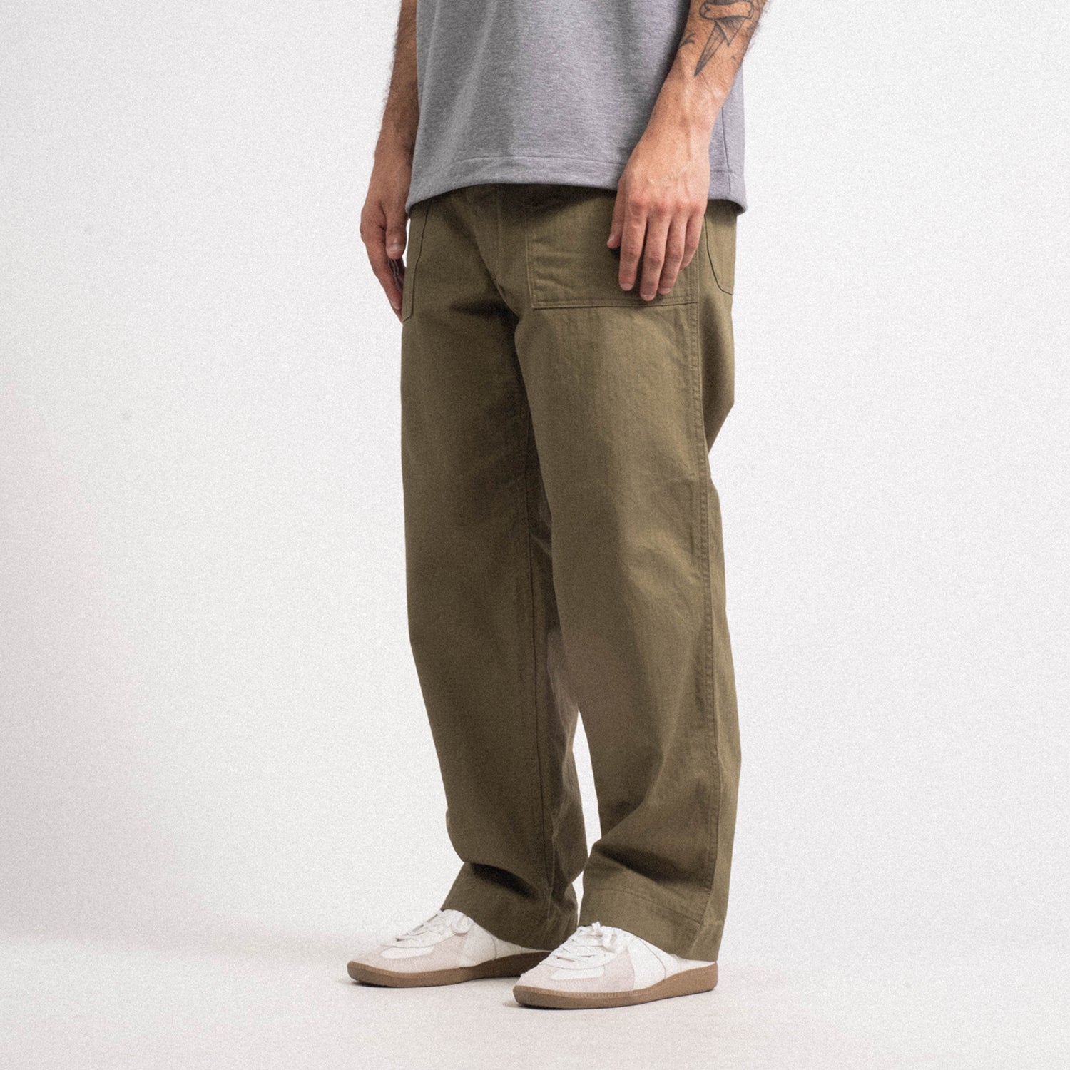 [A VONTADE] UTILITY TROUSERS W/BELT _ OLIVE