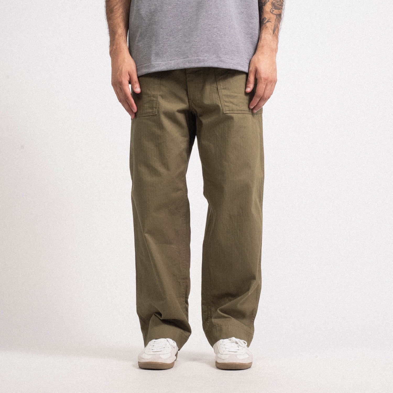 [A VONTADE] UTILITY TROUSERS W/BELT _ OLIVE