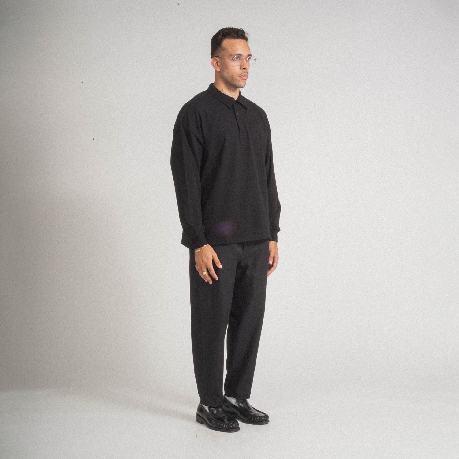 YOKO SAKAMOTO] L/S POLO _ BLACK