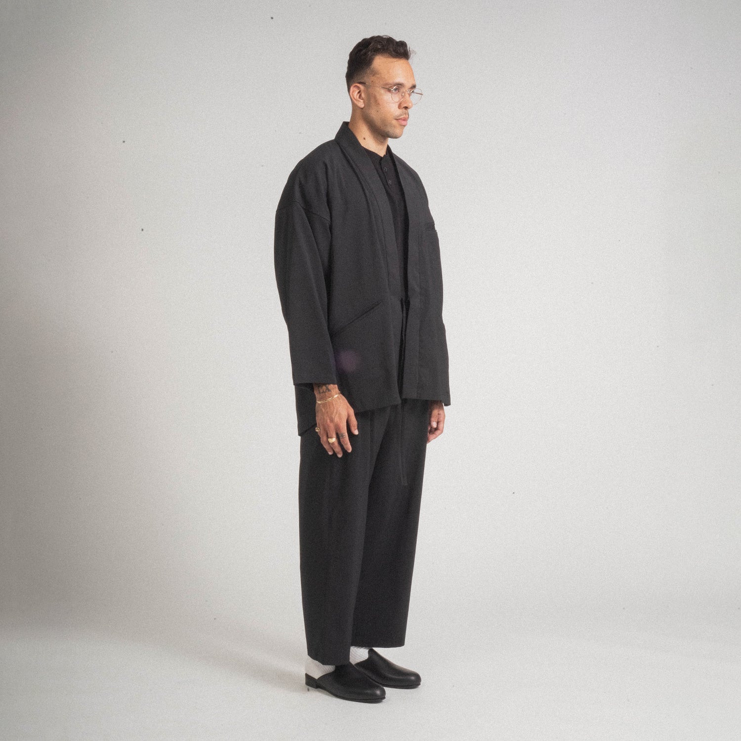 YOKO SAKAMOTO] SUIT HAORI SHIRT _ BLACK