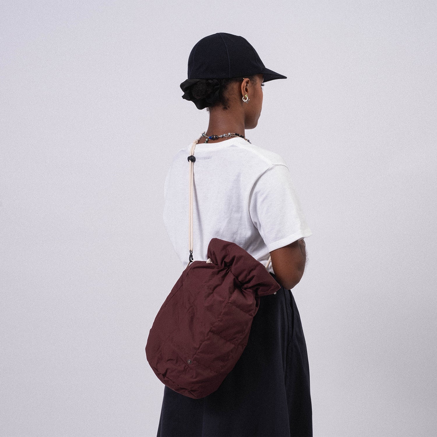 [NANAMICA] CROSS BODY DUFFEL BAG _ MAHOGANY