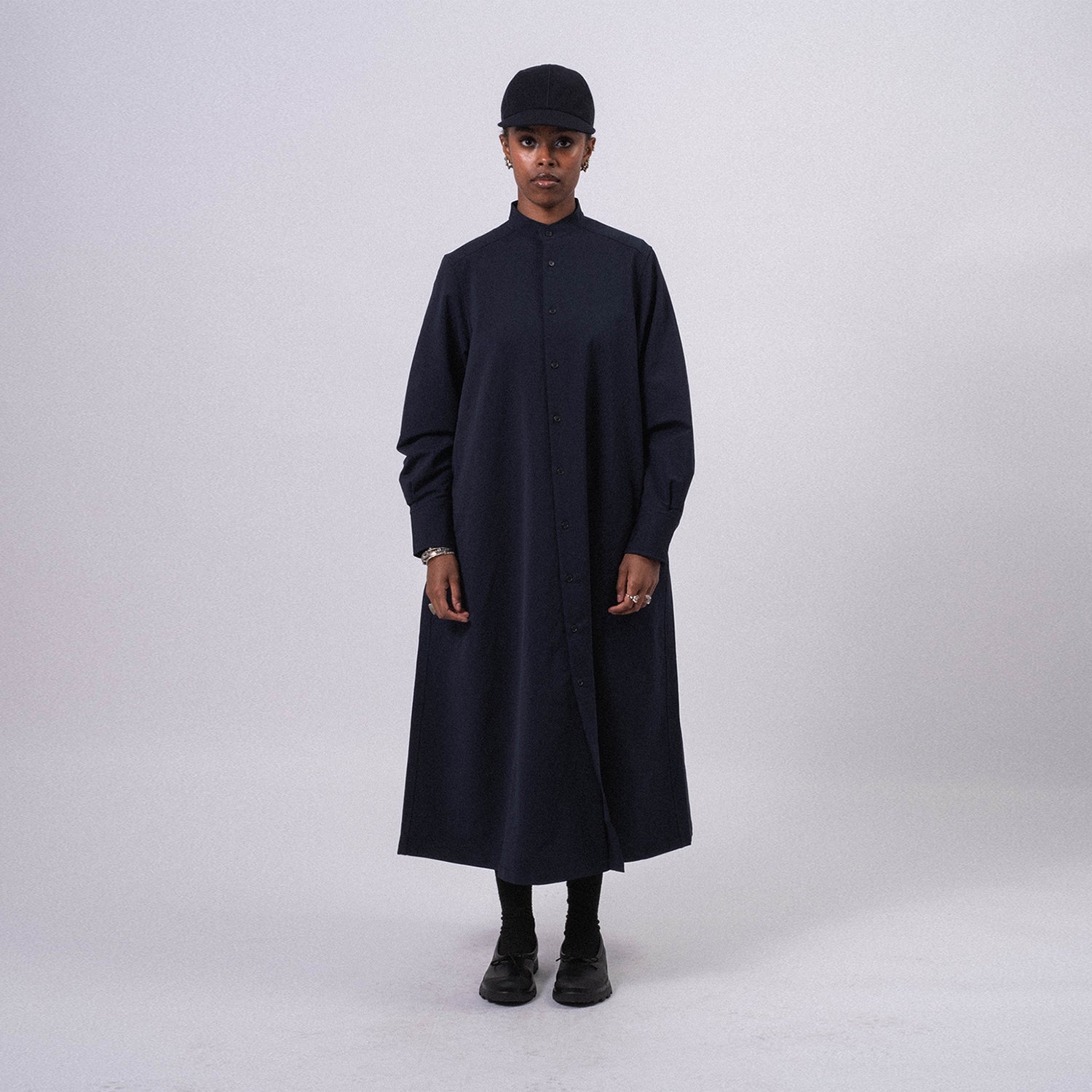 [NANAMICA] ALPHADRY SHIRT DRESS _ NAVY