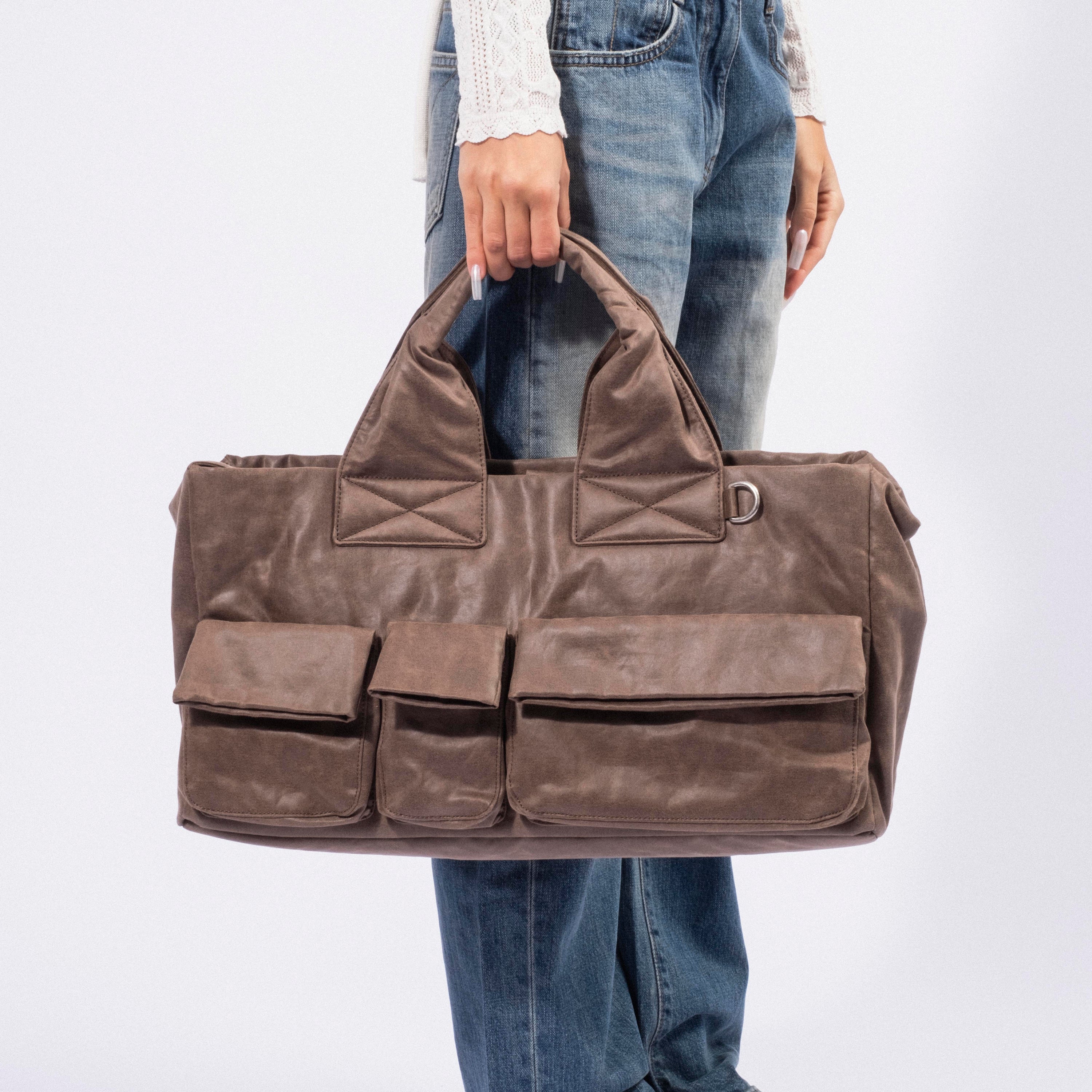 [OPEN YY] OIL SKIN VENTI TOTE _ BROWN