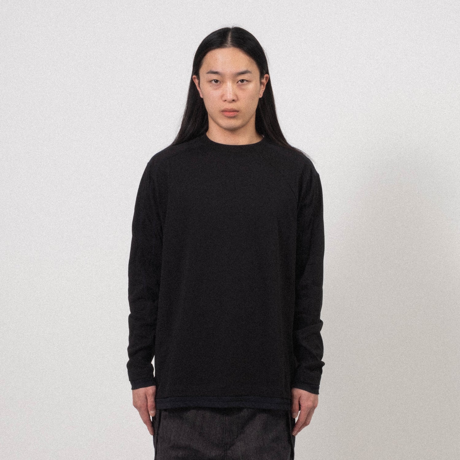 [SAN SAN GEAR] MESH PANELED LONG SLEEVES	_ BLACK