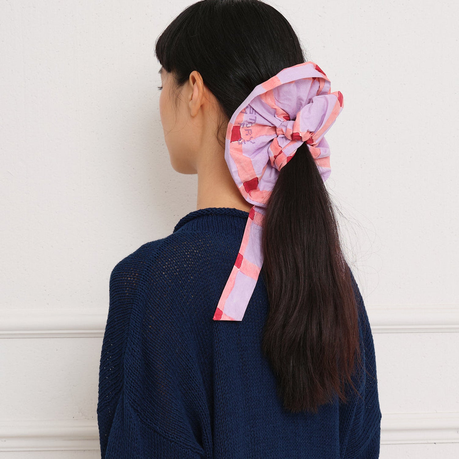 [STORY MFG] SCRUNCHIE _ PINK GINGHAM