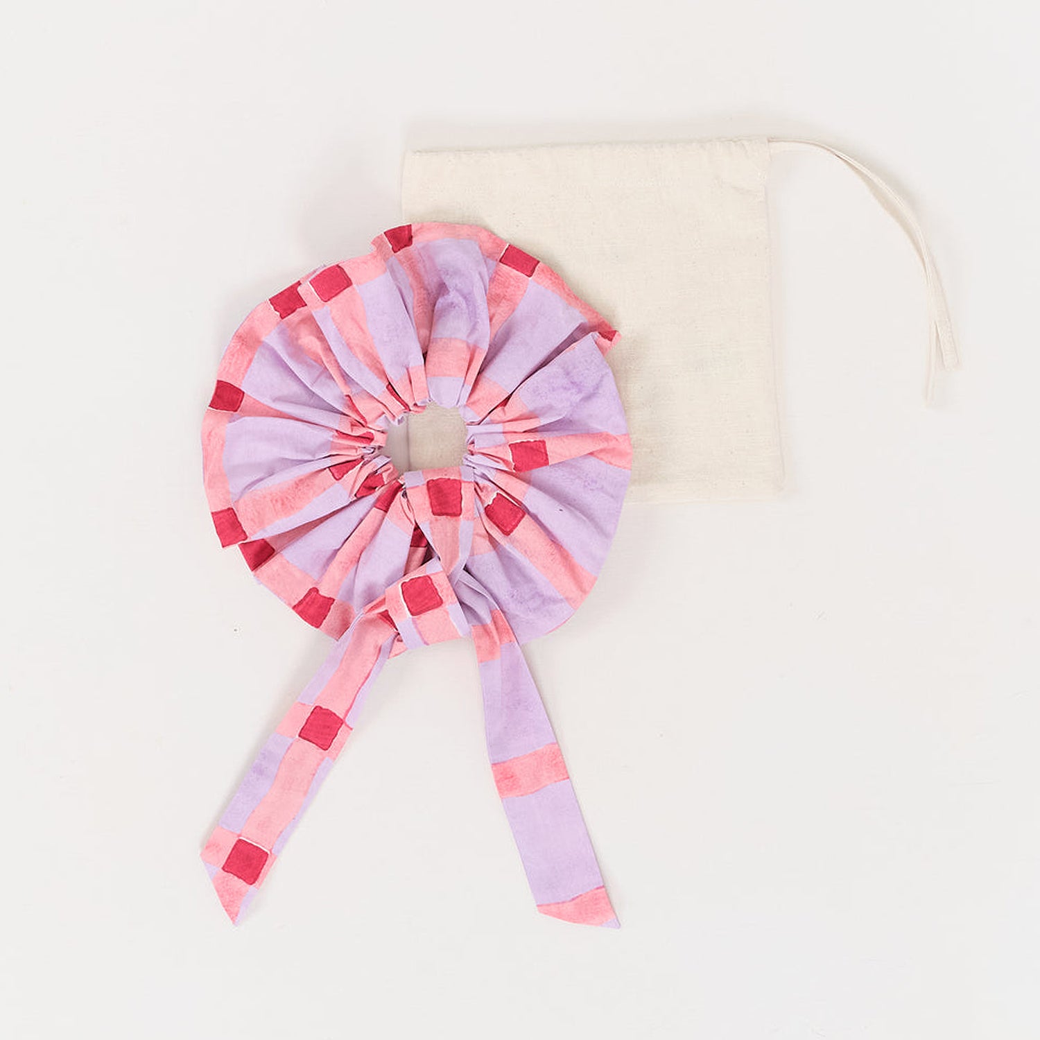 [STORY MFG] SCRUNCHIE _ PINK GINGHAM