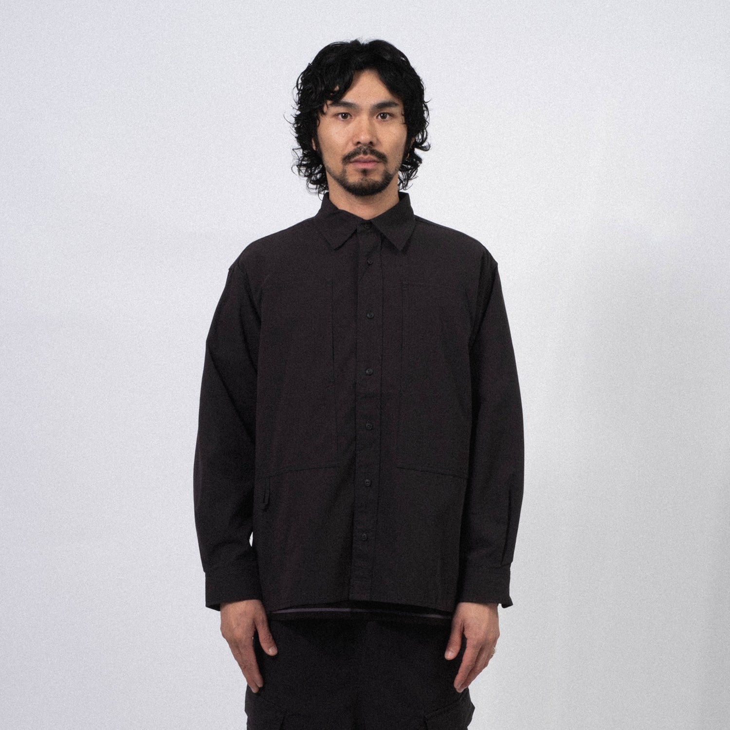 [SNOW PEAK] TAKIBI LIGHT RIPSTOP L/S SHIRT _ BLACK