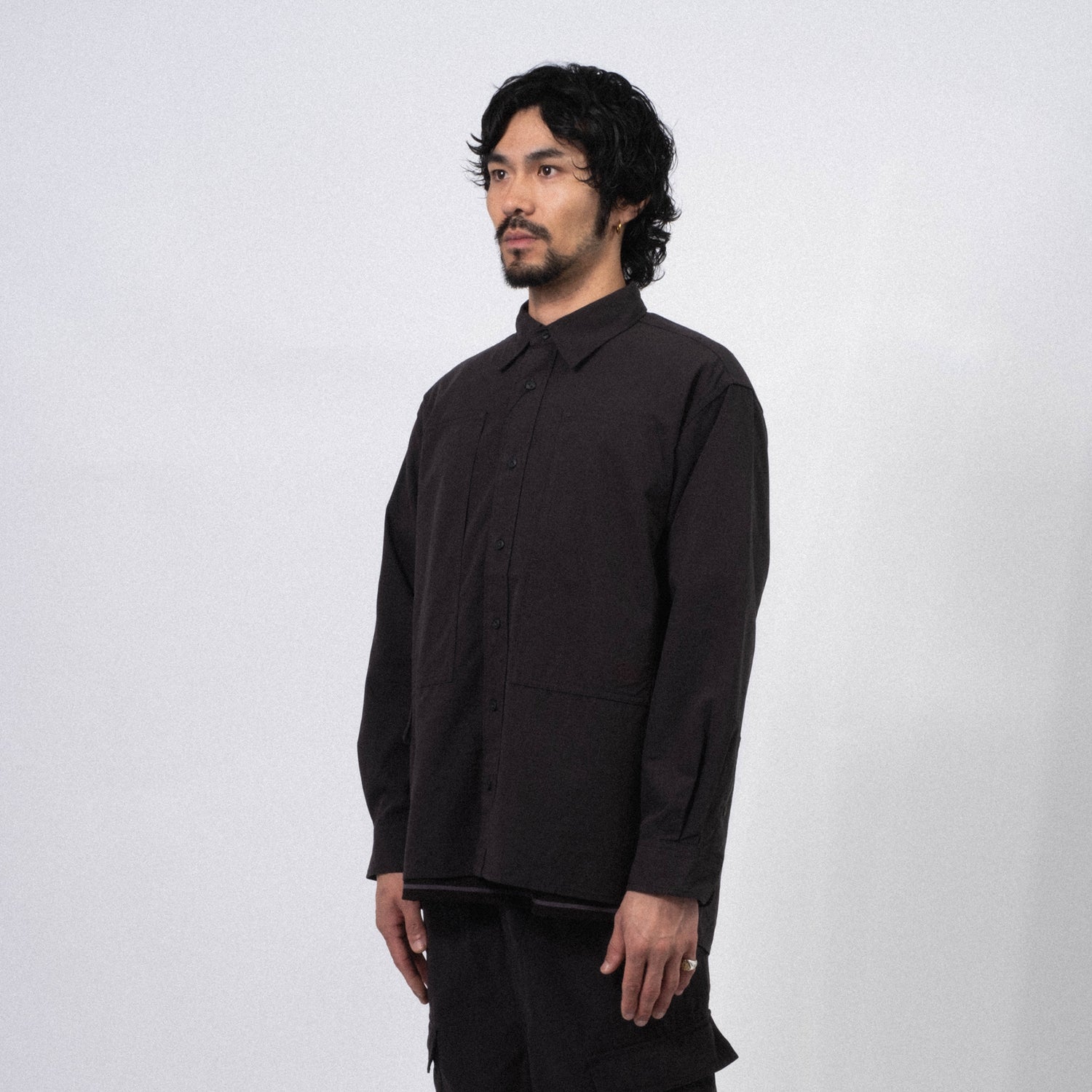 [SNOW PEAK] TAKIBI LIGHT RIPSTOP L/S SHIRT _ BLACK