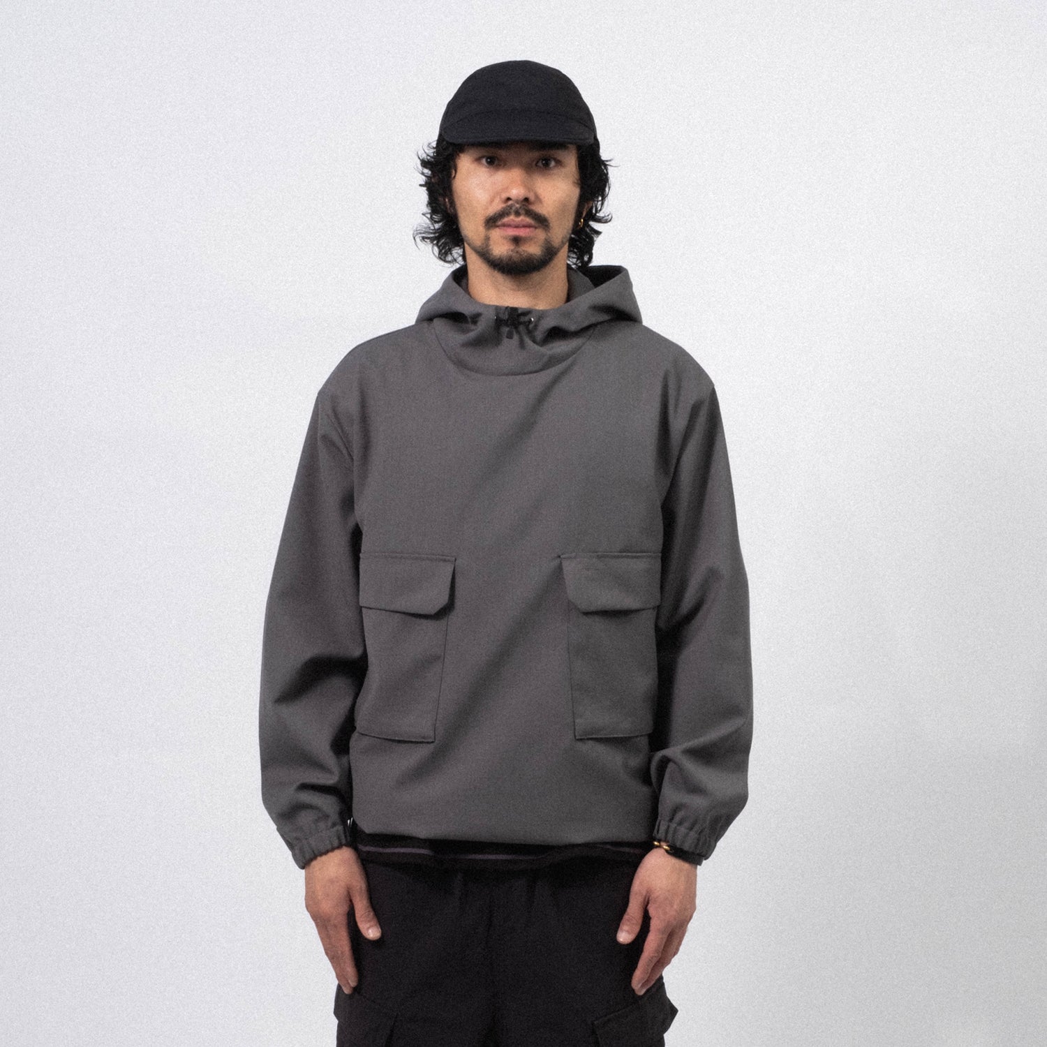 [SNOW PEAK] HYBRID WOOL HOODIE _ BLACK