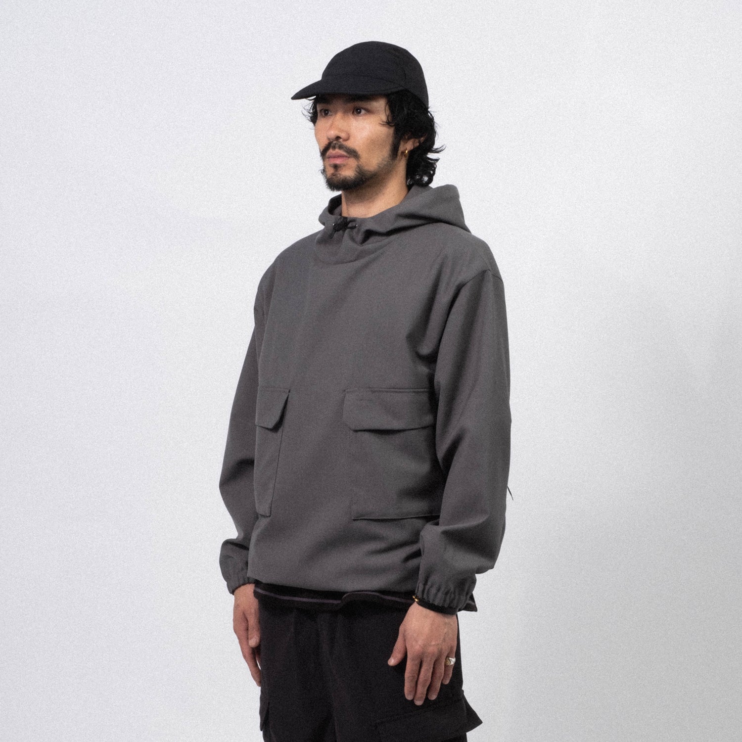 [SNOW PEAK] HYBRID WOOL HOODIE _ BLACK