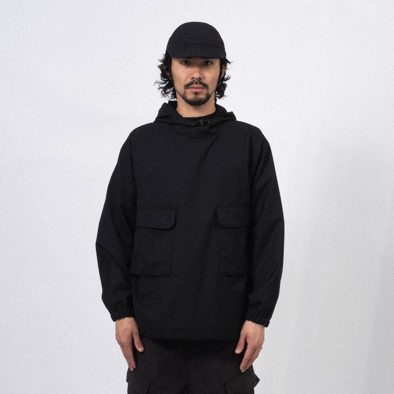 [SNOW PEAK] HYBRID WOOL HOODIE _ BLACK