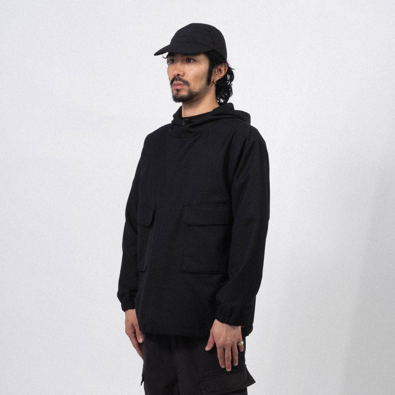 [SNOW PEAK] HYBRID WOOL HOODIE _ BLACK