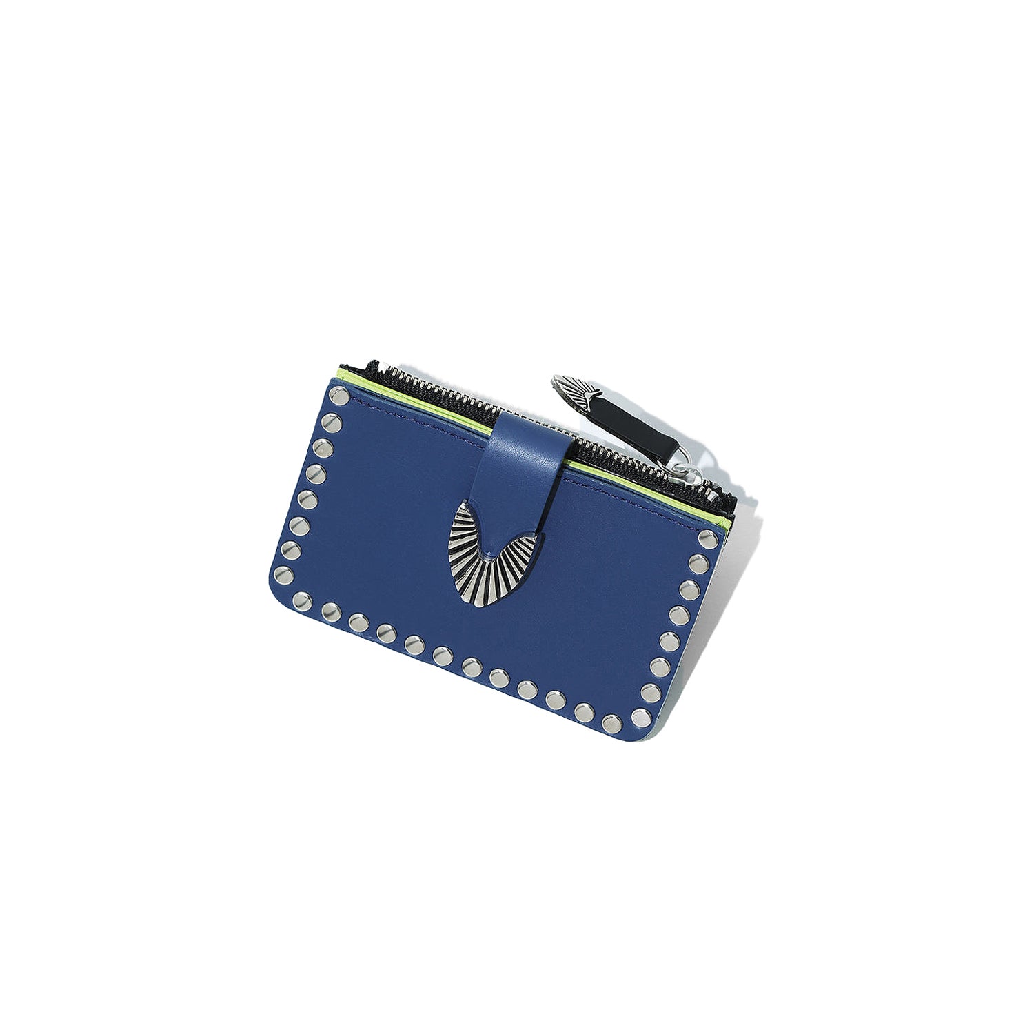 TOGA ARCHIVES] LEATHER WALLET STUDS SMALL _ NAVY – MAILLOT