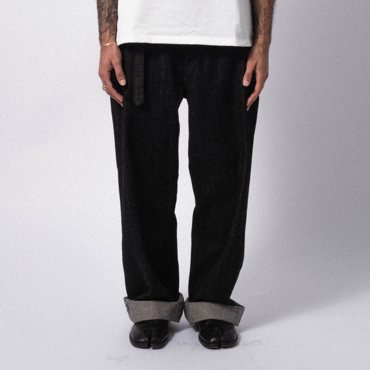 [YOKO SAKAMOTO] DENIM WIDE TROUSERS _ BLACK ONE WASH