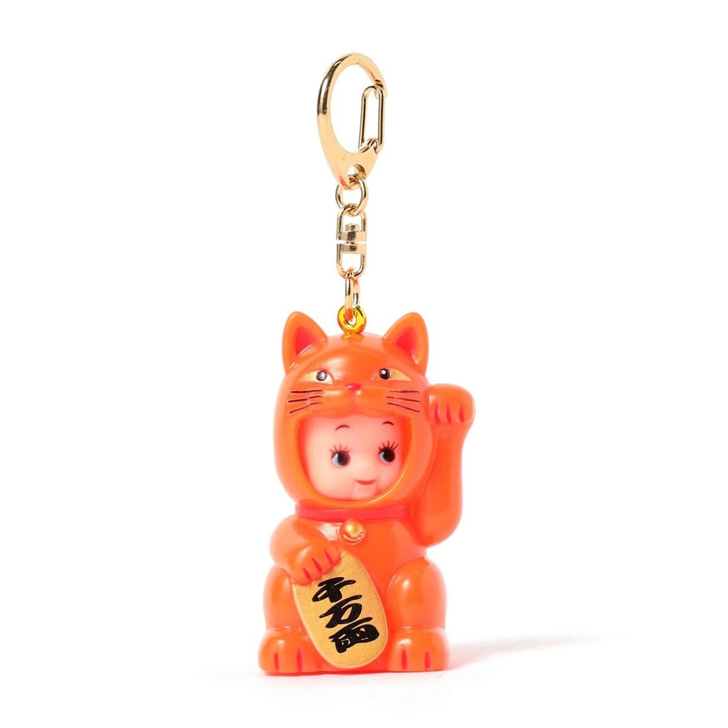 [BEAMS JAPAN] ORANGE KEWPIE DOLL KEY CHAIN _ LUCKY CAT