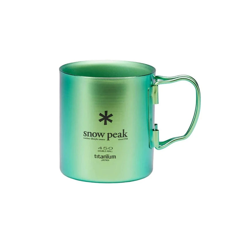 [SNOW PEAK] TITANIUM DOUBLE CUP450 _ OCEAN GREEN