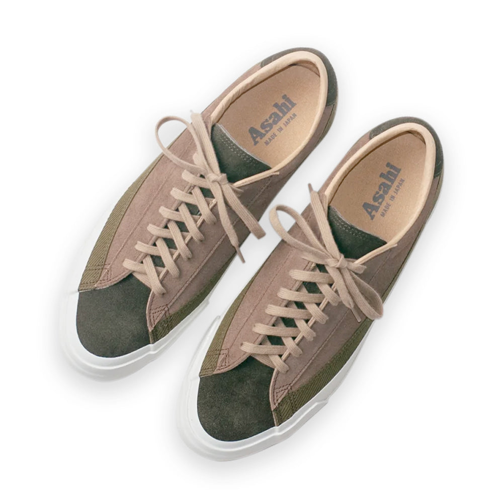 [ASAHI SHOES] BELTED LOW SUEDE _OLIVE